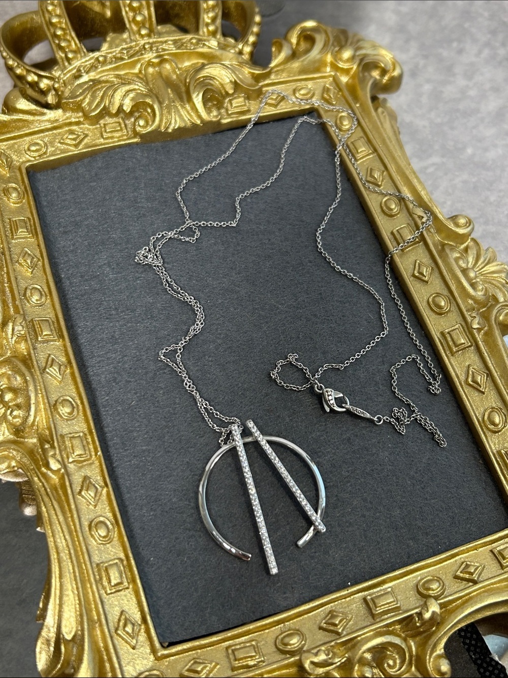 Nadri Silver Geo Pendant Necklace - Silver